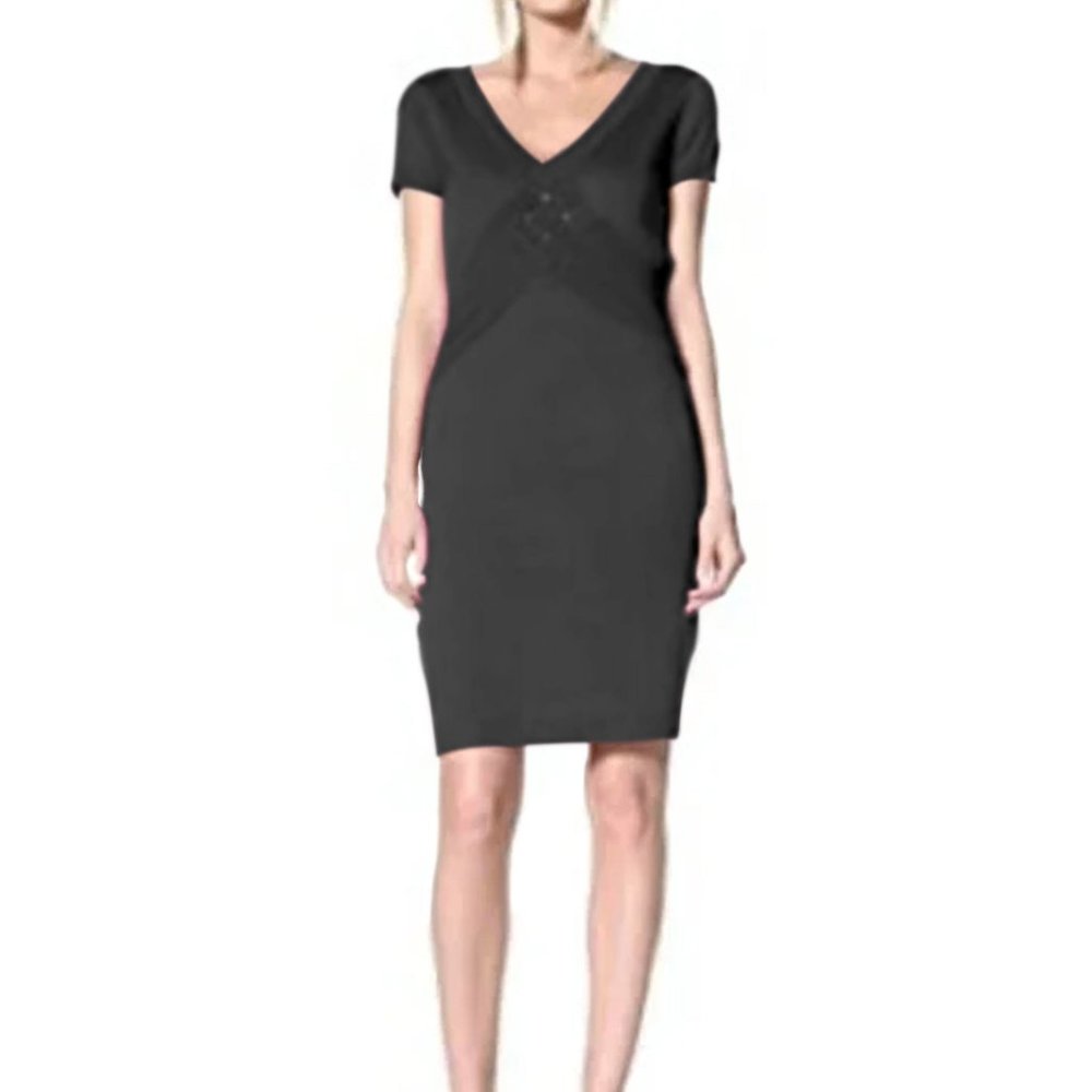 Marc New York black wool blend sweater dress size M